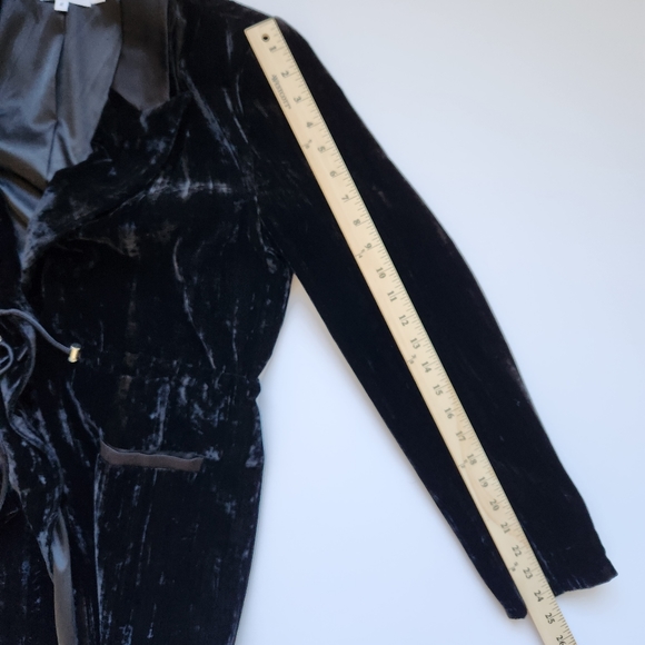Good American Velvet Blazer Waist Drawcord Black Medium - Picture 15 of 16